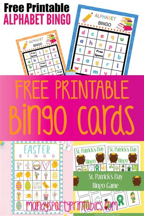 Printable Bingo Cards For Kids