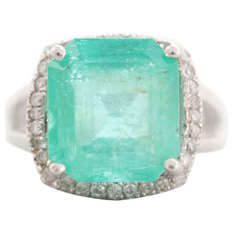 Customizable Minimalist Emerald Cut Emerald Diamonds Engagement Ring