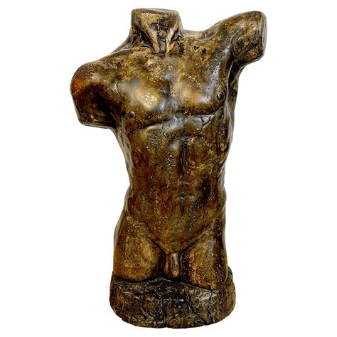 Mid Century Oversized Italian Male Nude Plaster Torso For Sale At 1stDibs