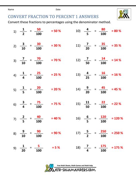 How To Change Fractions To Percentages