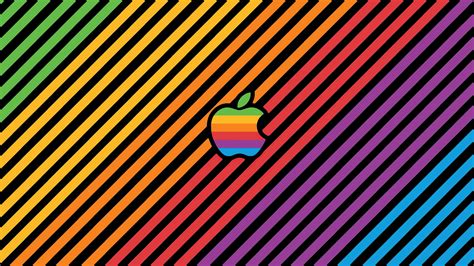 Apple Wallpaper 4K, Multicolor, Stripes, Colorful