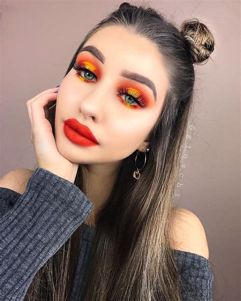 Gorgeous Orange Makeup Look Orange Makeup Makeup Eye Makeup