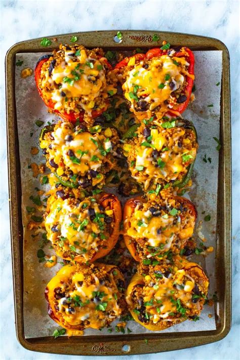 Vegetarian Stuffed Peppers Recipe - The Girl on Bloor