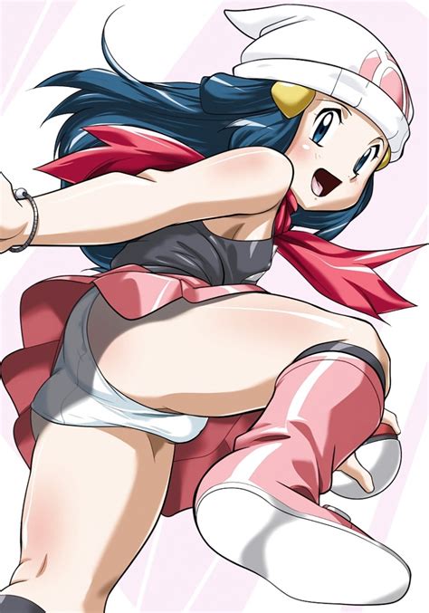 Rule 34 Blue Hair Boots Dawn Pokemon Panties Pantyshot Pokemon Upskirt White Panties 2655064