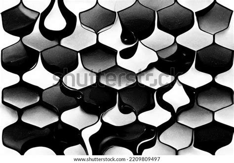 Parametric Honeycomb Pattern Irregular Black White Stock Illustration