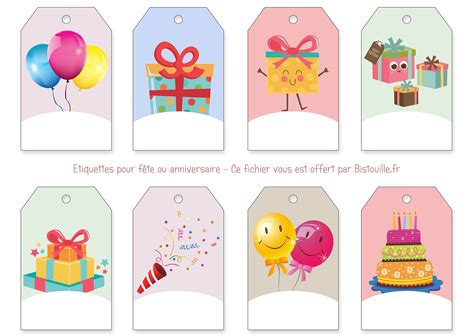 Etiquettes Imprimer Pour Cadeaux D Anniversaire Ou De F Te