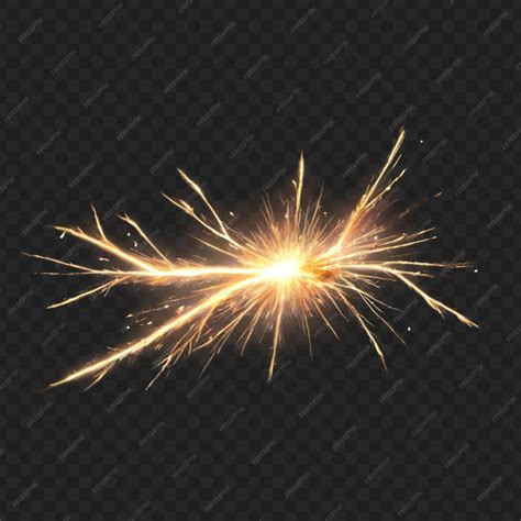 premium psd realistic electric sparks isolated  transparent background