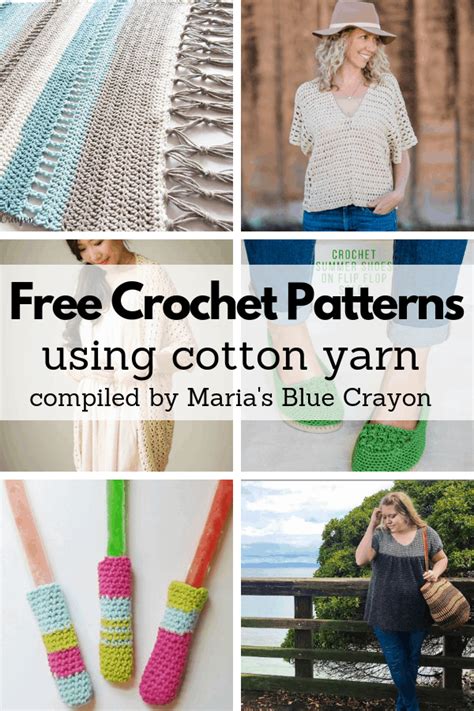 30+ Free Crochet Patterns using Cotton Yarn - Maria's Blue Crayon