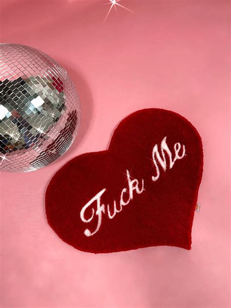 Fuck Me Love Heart Shaped Hand Tufted Rug Valentine S Day Valentine S Gift Idea V Day Gift For