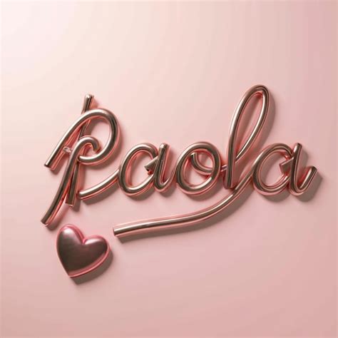 Premium Photo Paola Text In Elegant Pink Typography With A Metallic