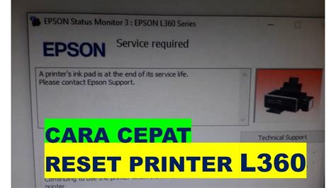 Cara Cepat Reset Printer Epson L360 Youtube