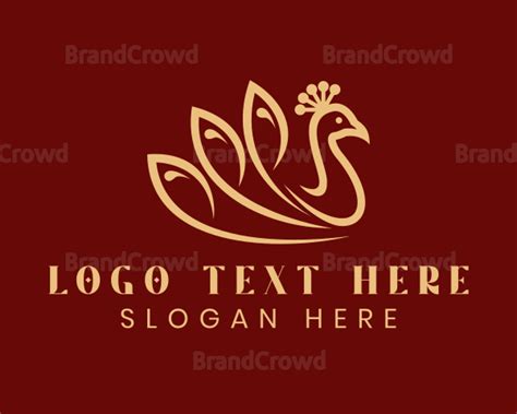 Premium Golden Peacock Logo | BrandCrowd Logo Maker