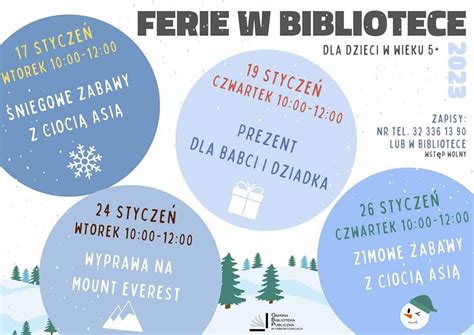 Ornontowice Ferie w Bibliotece 2023 IKNW iKnurów pl