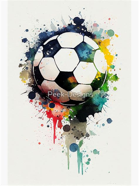 Football Watercolour Art Soccer Ball Digital Wall Art Original Art