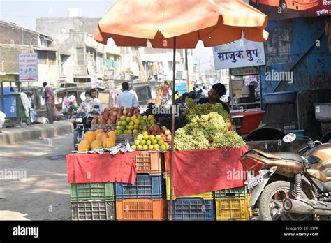 Indian Fruit And Vegetable Vendors Sell Their Products To Locals In