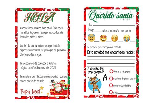 Carta A Santa Para Imprimir