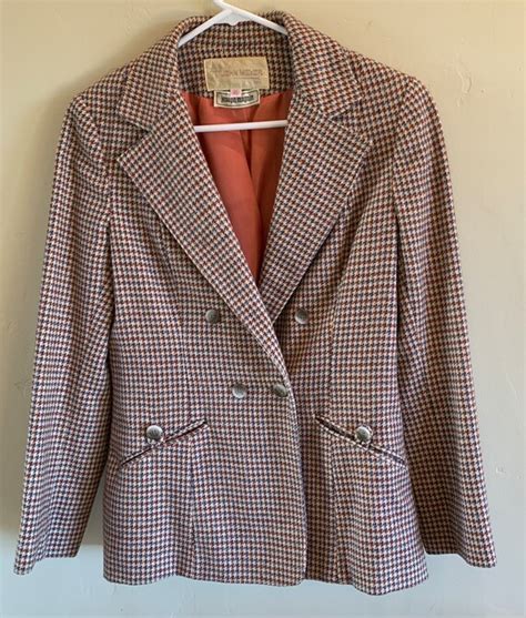 John Meyer Wool Herringbone Tweed Blazer Jacket Gem