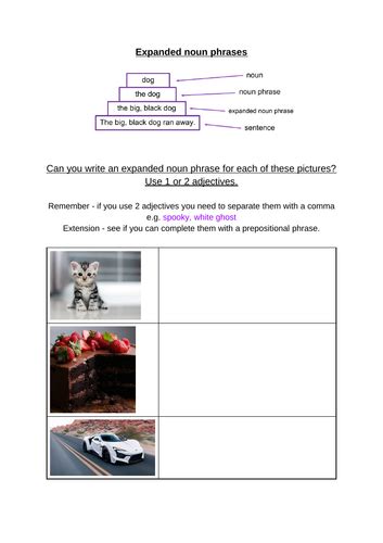 Expanded Noun Phrase Year 2 Grammar Lesson And Resource Teaching Resources