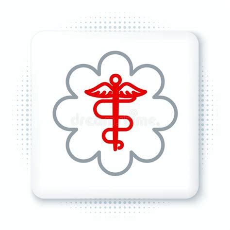 Estrella De Emergencia De Línea Símbolo Médico Caduceus Snob Con Icono