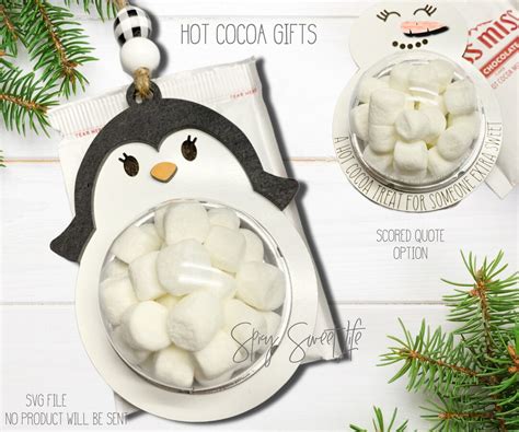 Penguin Hot Cocoa Ornament Svg File Hot Chocolate Ornament SVG File Hot Cocoa Gift Svg