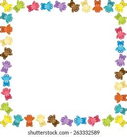 Colored Teddy Bear Frame Stock Vector Royalty Free