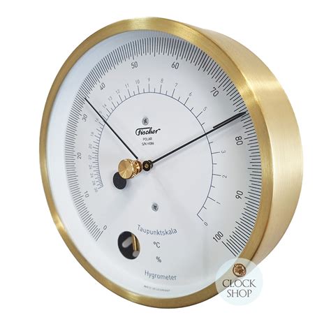 Brushed Brass Hair Hygrometer In Polar Series 13cm By Fischer Fischer