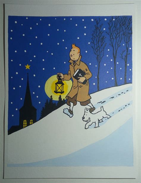 Tintin Snowy Painting, Tintin Drawing, Tintin and Milou, Original Acrylic Painting, Tintin ...