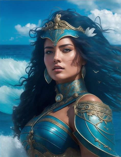 Premium Ai Image Atlantis Warrior Woman