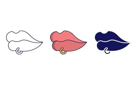 Premium Vector Outline Mouth Piercing Vector Icon