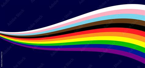 Progress Pride Flag Wave Background Vector Background For Pride Month