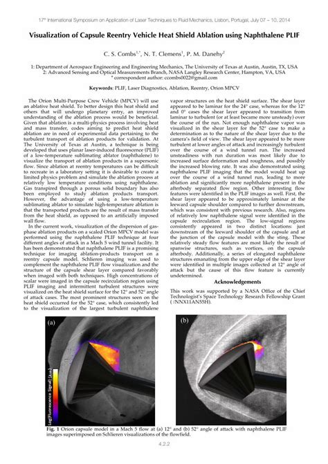 (PDF) of Capsule Reentry Vehicle Heat Shield Ablation using PLIFltces ...