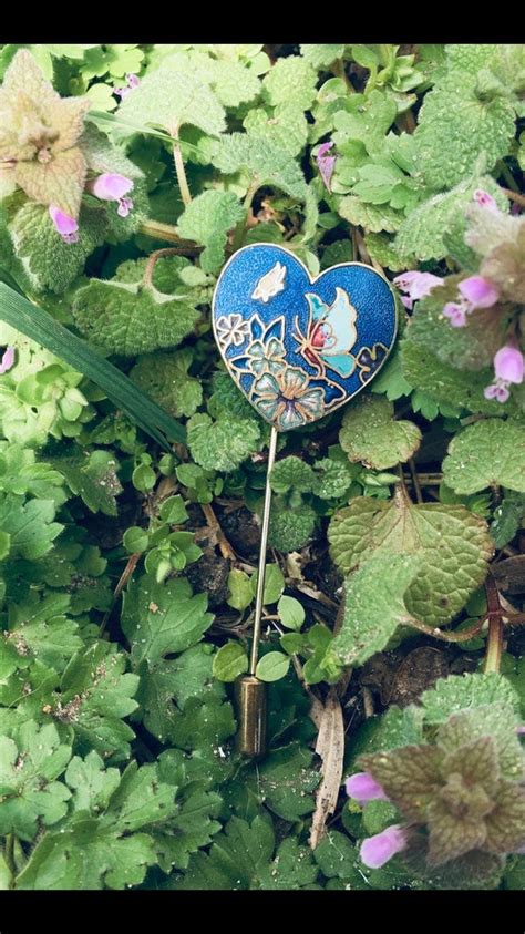 Vintage Cloisonne Pin Butterfly Gem