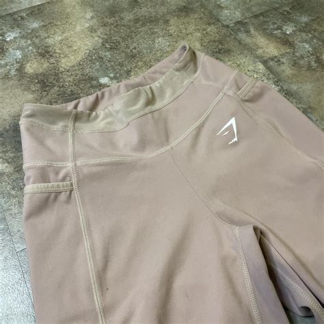 Gymshark Light Pink Nude Full Length Pocket Leggings Depop