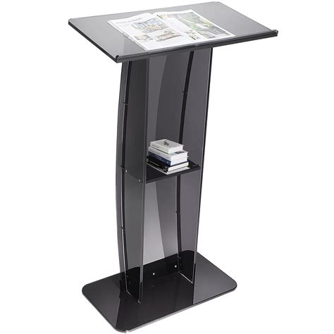 Vevor Acrylic Podium 47 Tall Acrylic Podium Stand With Wide Reading Surface And Storage Shelf