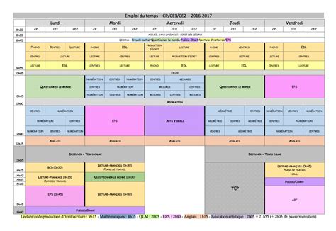 exemples d emploi du temps au service des enfants Cré