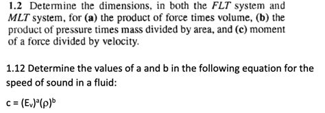 Solved Determine The Dimensions In Both The Flt System Chegg