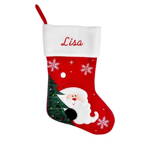 Chaussette de Noël en feutrine rouge personnalisée Bottes et bonnets Noël