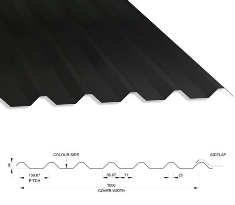 341000 Box Profile 07 Pvc Plastisol Coated Roof Sheet Black 00e53