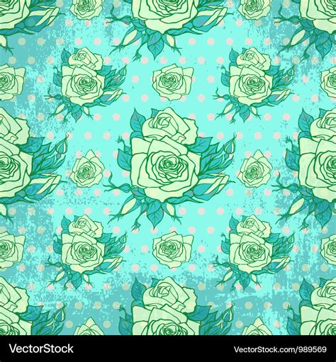 Vintage wallpaper with seamless rose pattern Vector Image