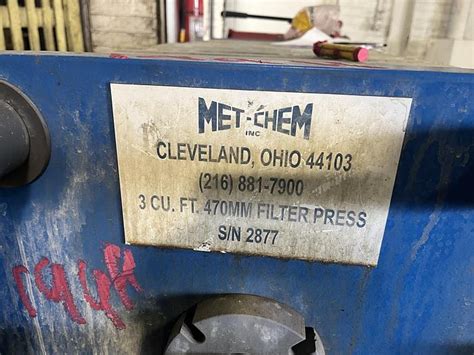 Used Cu Ft Met Chem Filter Press Mm C G R For Sale At