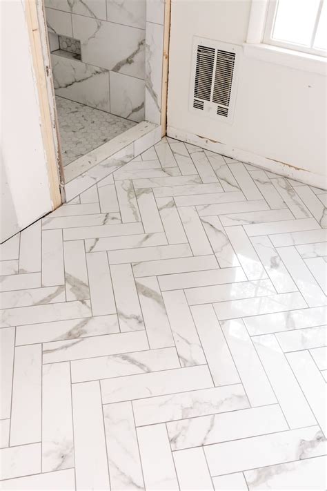 Herringbone Pattern Tile Bathroom Floor Flooring Guide By Cinvex