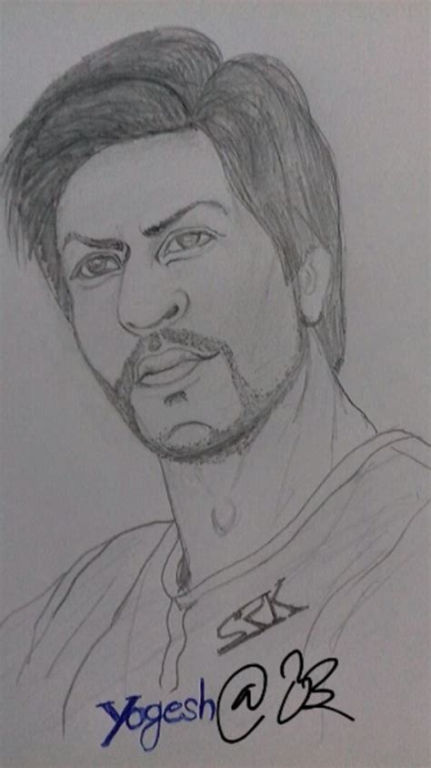 Pencil Sketch of Shahrukh Khan - Desi Painters