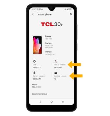TCL 30 Z (4188R) - Software Version - AT&T