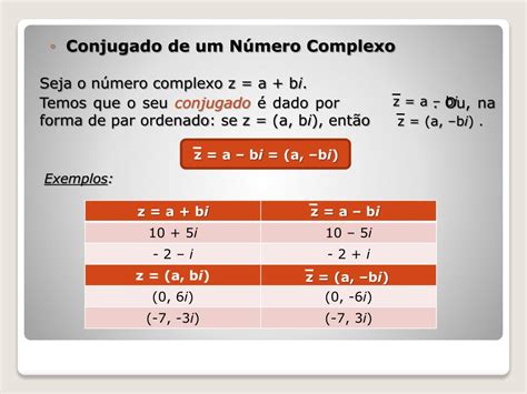 Conjugado De Numeros Complexos