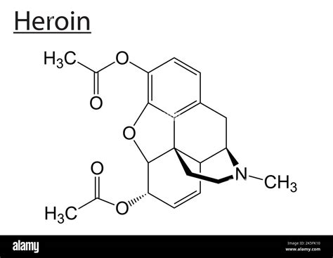 heroin molekulare struktur vektor skelettformel stock vektorgrafik alamy