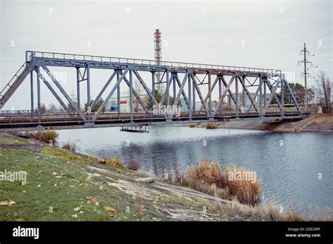 Railway Bridge Over The Pripyat River Chernobyl Metal Structure