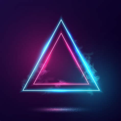 Premium Vector Triangles Neon Lights Frame