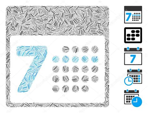 Dash Mosaic Basado En El Icono De La Semana Calendario Mosaico Vector