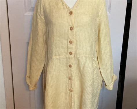 Vintage Flax By Jeanne Engelhart Oversized Flax Top Linen Blouse