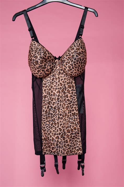 047 Revival Lingerie Leopard Print Corselette Revival Lingerie